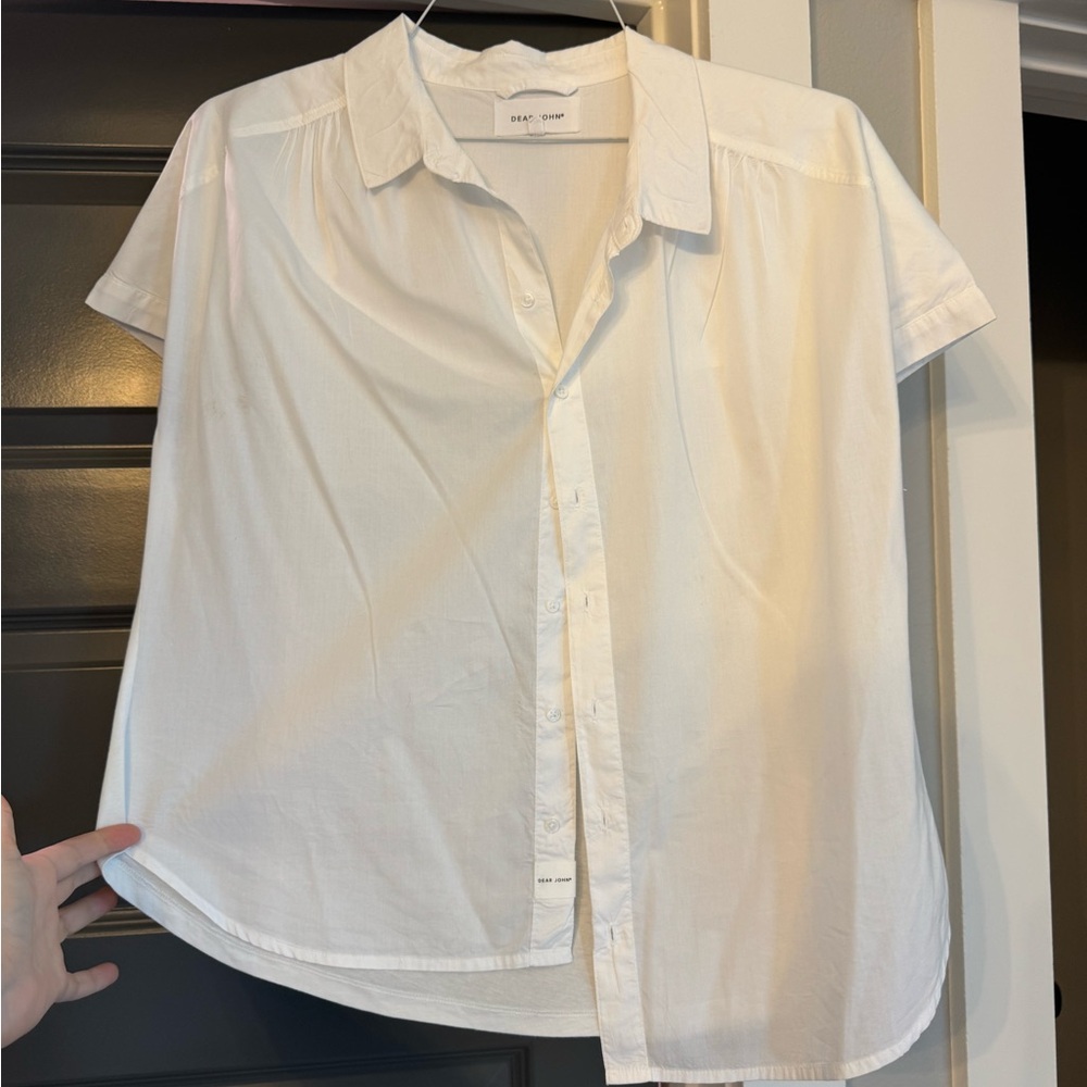 Dear John White Short-Sleeve Button-Down Shirt